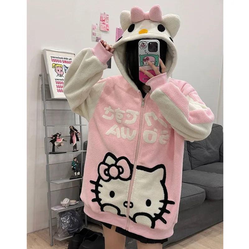 Hello kitty hoodie with ears hotsell